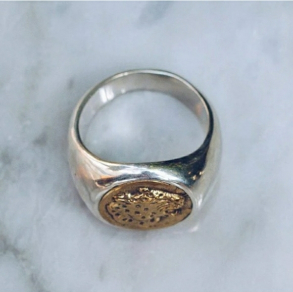 JEWELRYLAB Handmade Jaguar Ring 925 Sterling Silver Brass Emblem.EUC! - Picture 4 of 11